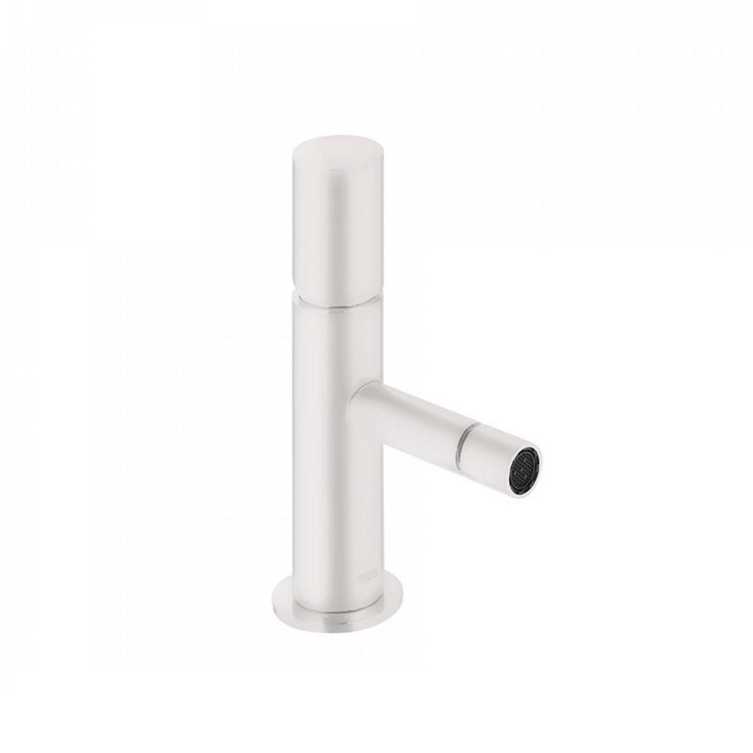 Bidetmengkraan Tres Study Colors 1-Knop Uitloop Recht 8 cm Rond Mat Wit Tres