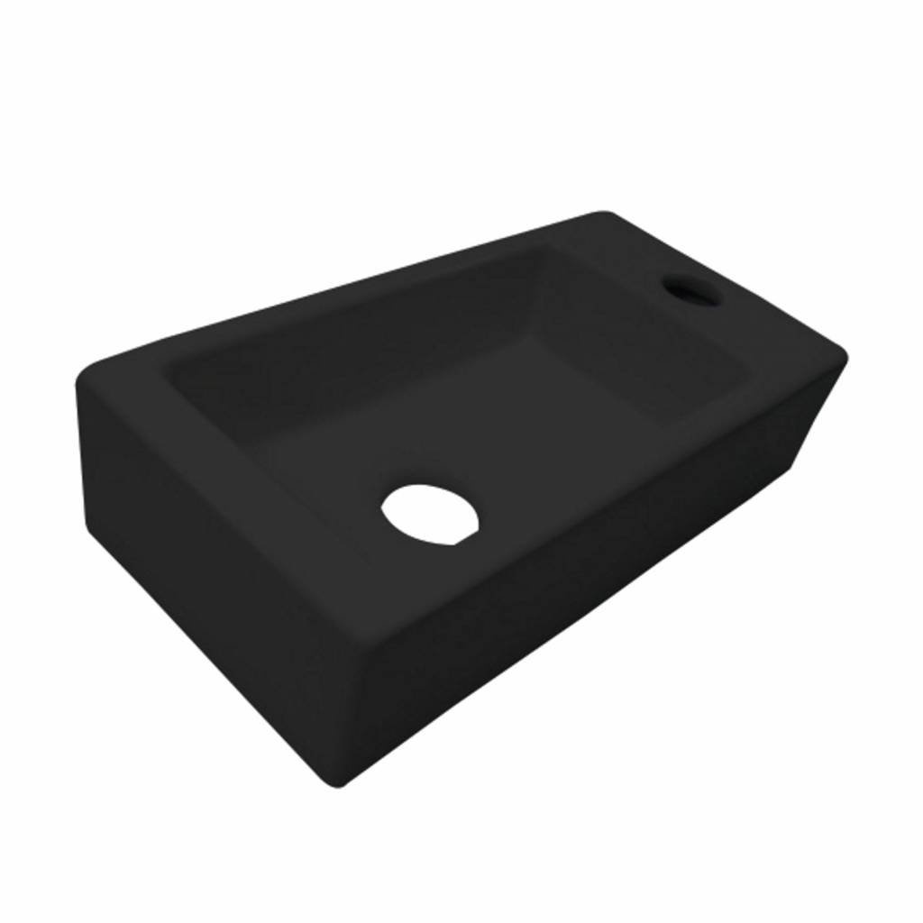 Best Design Fontein Farnetta 37x18x9 cm Kraangat Rechts Mat Zwart