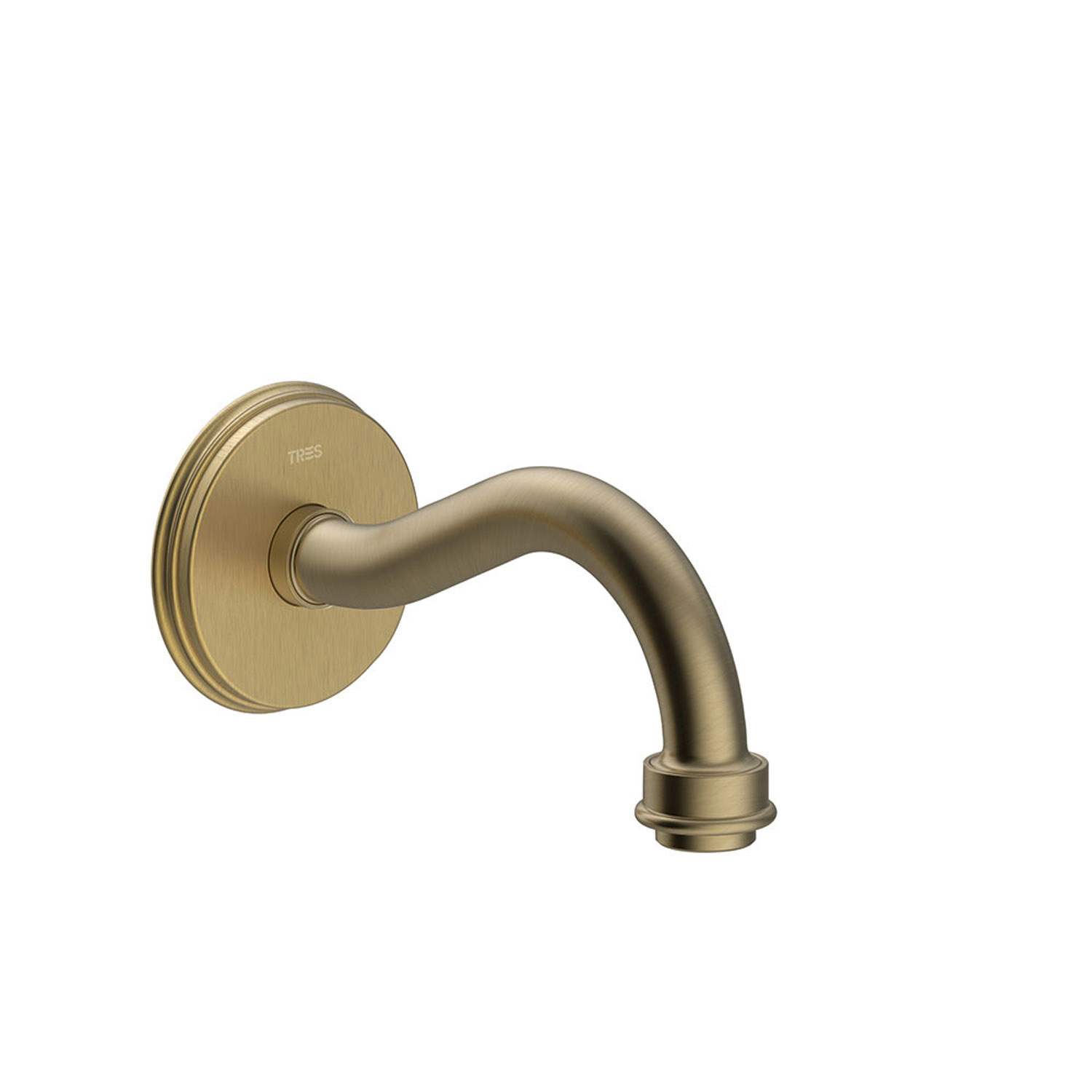 Kraanhals Tres Clasic Inbouw Uitloop 18,3 cm Verouderd Messing Mat Tres