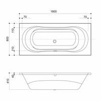 VM GO Jersey Ligbad 180x80cm Acryl 41cm Diep Inclusief Potenstel