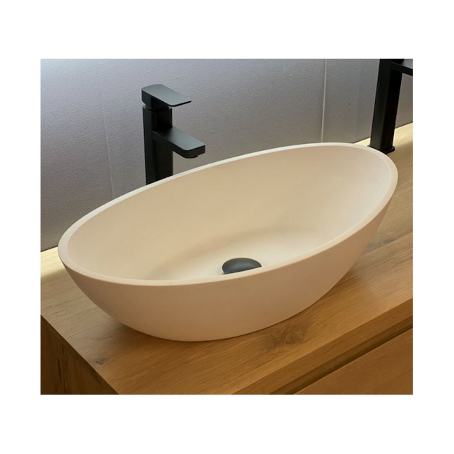 Waskom Casajoy 61.5x34x16 cm Iris Solid Surface Mat Wit Casajoy