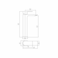 Verhoogde Wastafelmengkraan Dynamic Eengreeps 14.5x5.2x25.7 cm Chroom