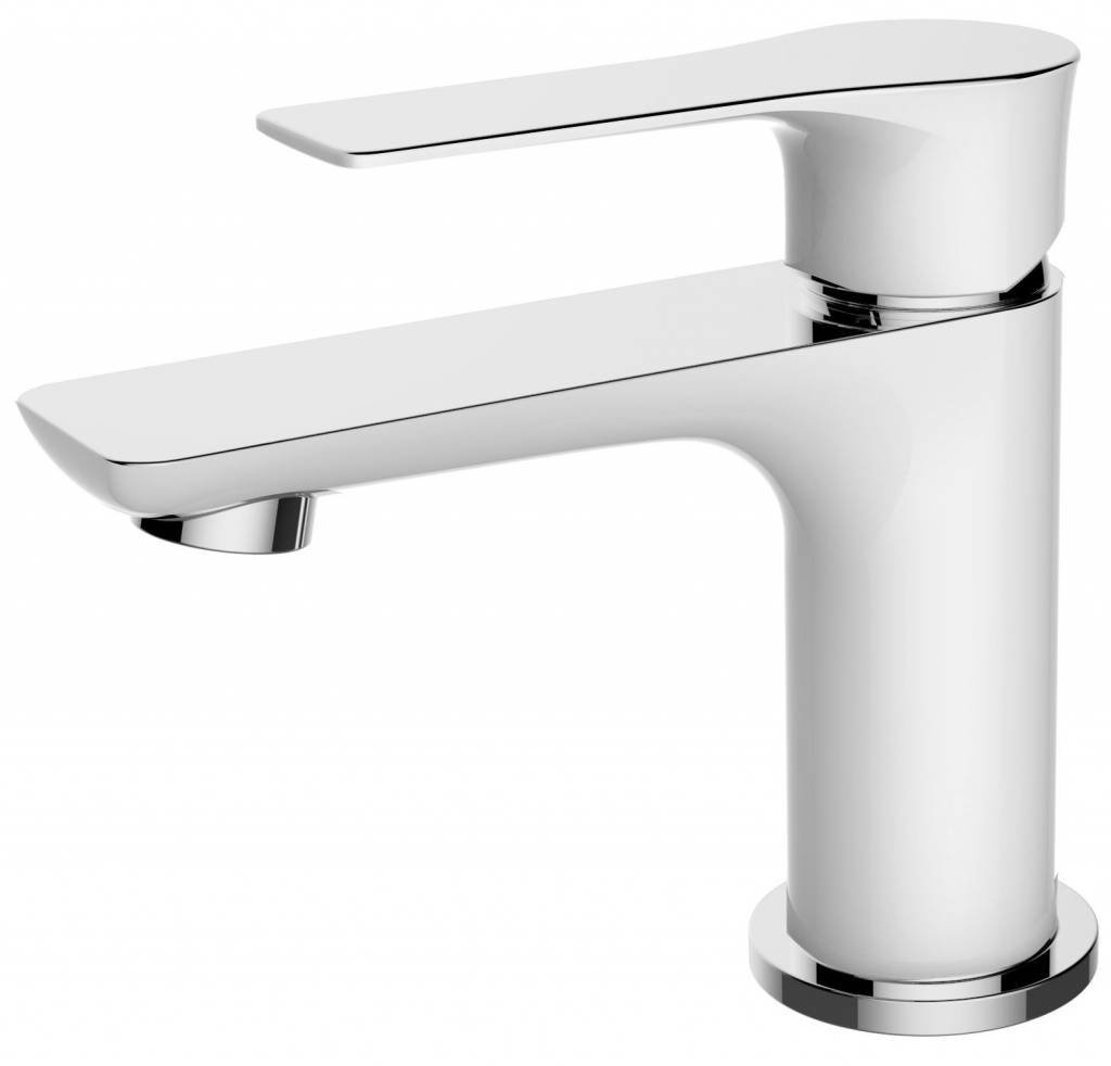 Praxi Wastafelmengkraan Laag Wit Chroom Aqua Splash