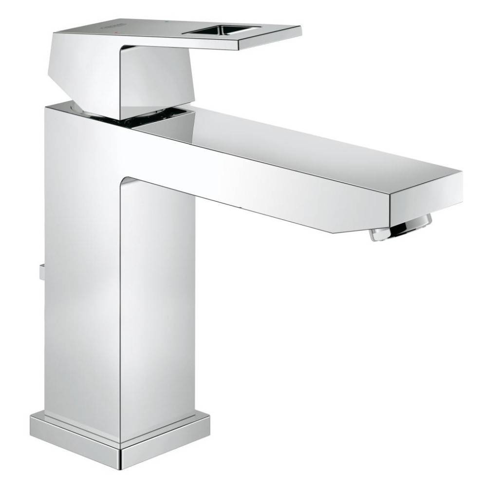 Grohe Eurocube Wastafelkraan Medium Met Waste 28 mm Met Temperatuurbegrenzer Chroom