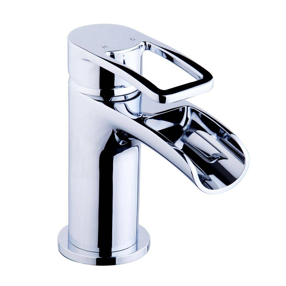 Wastafelkraan Demeter Laag Met Waterval Met Klikwaste Chroom Aqua Splash