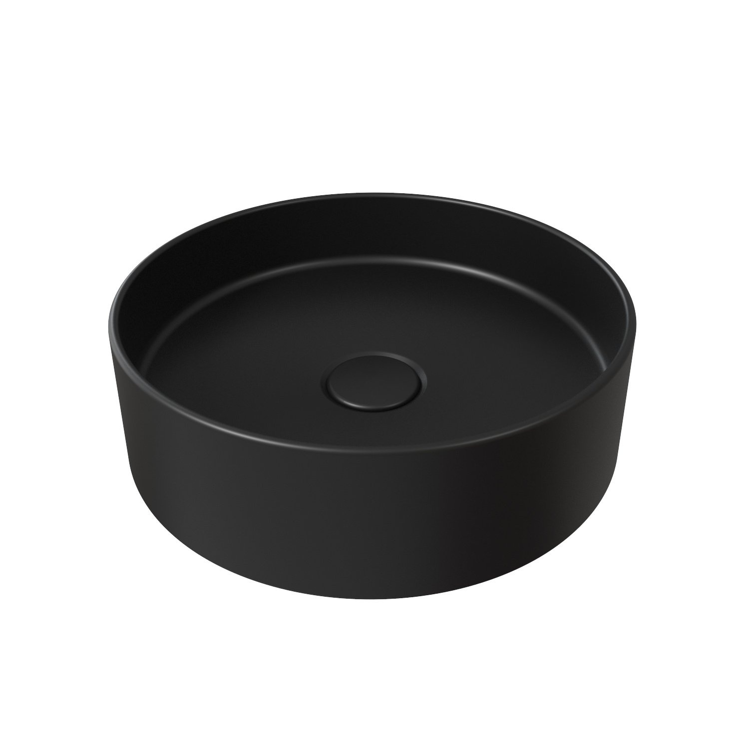 Salenzi Opbouw Wastafel Hide Circle 40x12 cm Mat Zwart