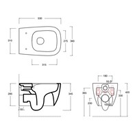 Wandcloset Salenzi Mirare Randloos excl. Zitting Glans Wit