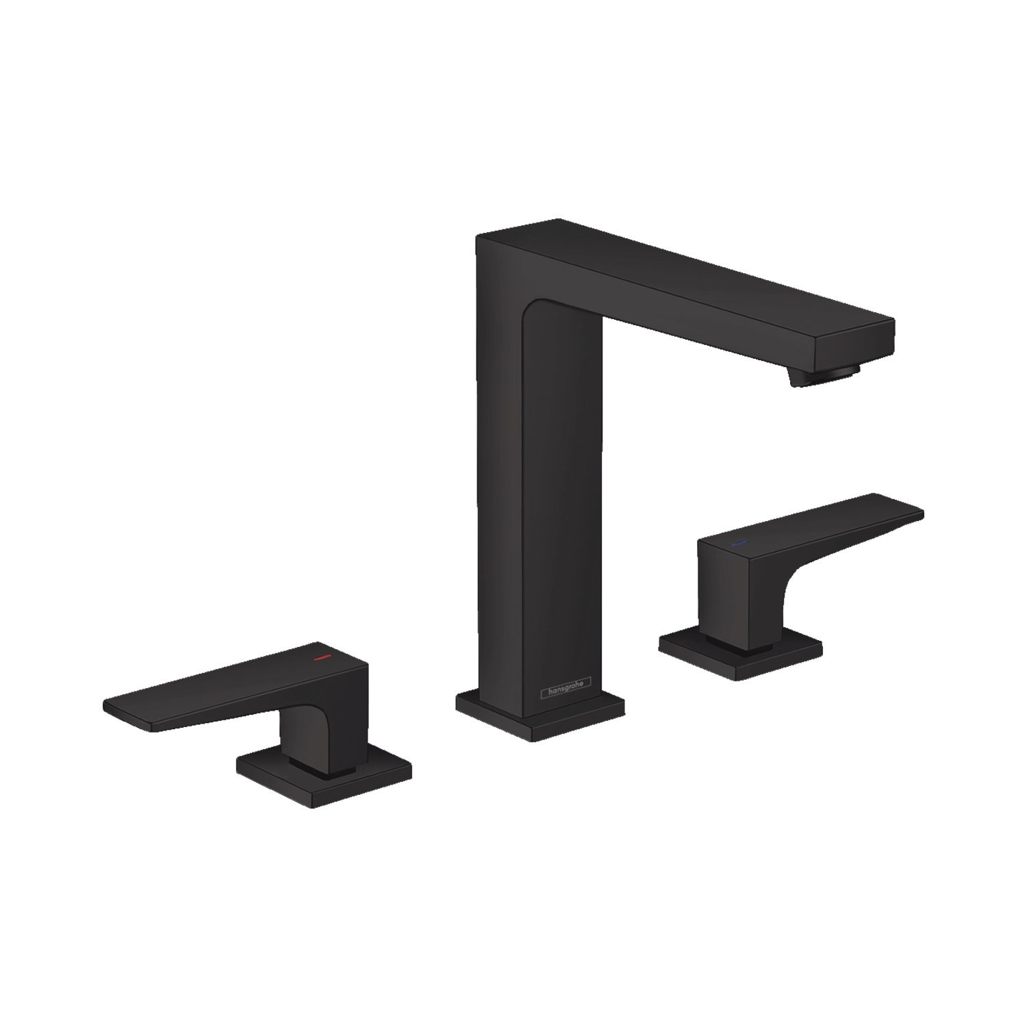 Hansgrohe Wastafelmengkraan Metropol 3-Gats 160 met Rechte Greep en Push-Open Afvoer Mat Zwart