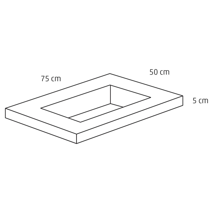 Wastafel Differnz Reno 75 cm Wit