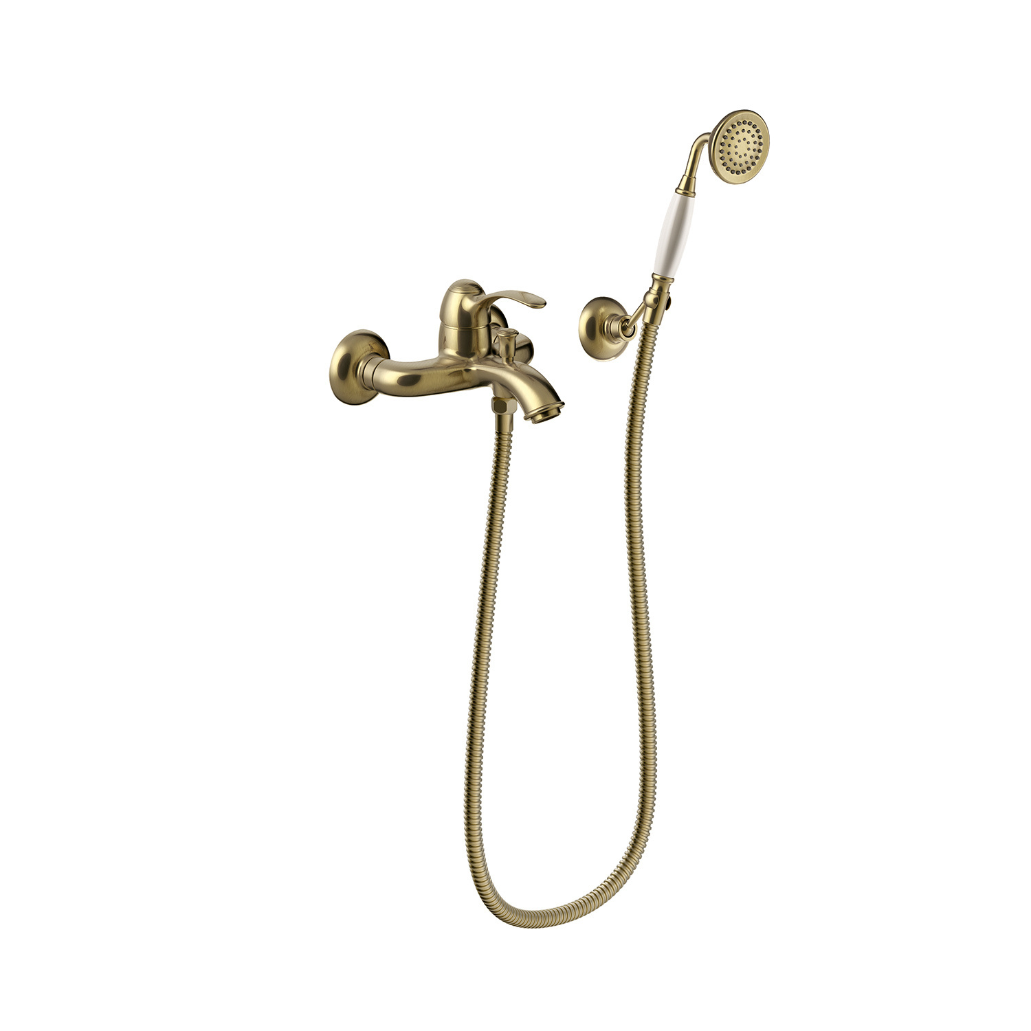 Badmengkraan Tres Clasic 1 Hendel Incl Handdouche en Doucheslang Verouderd Messing Mat Tres