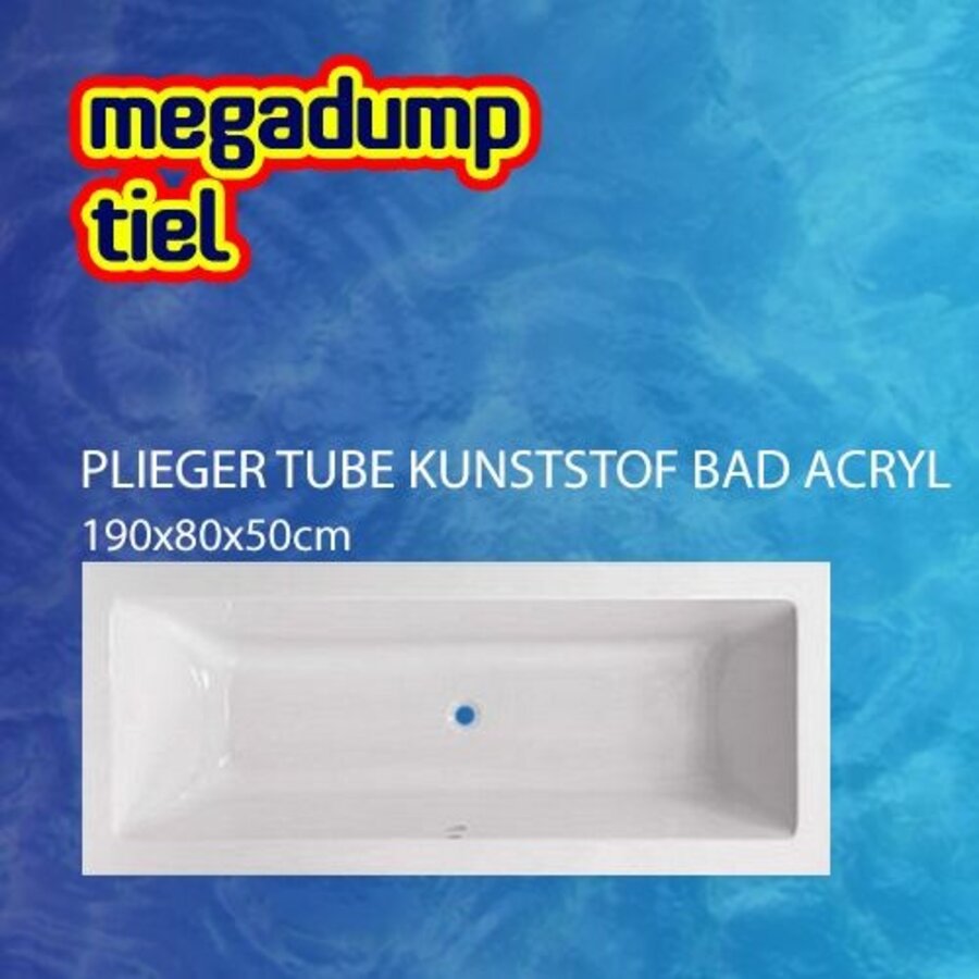 Tube Kunststof Bad Acryl Rechthoekig 190X80X50Cm M. Poten Wit