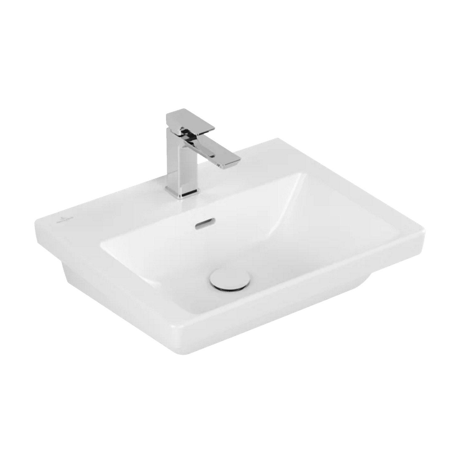 Wastafel Villeroy & Boch Subway 3.0 Met CeramicPlus 1 Kraangat Met Overloop 55x44x16.5 cm Stone White Villeroy & Boch