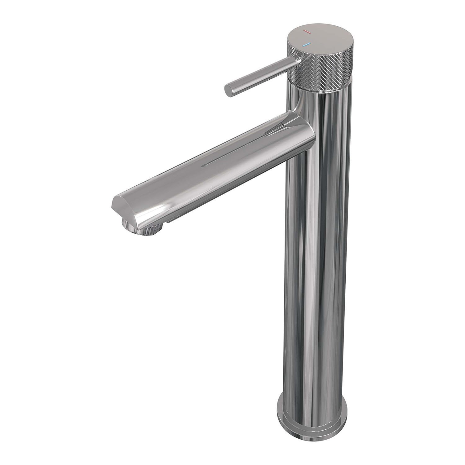 Wastafelmengkraan Brauer Chrome Carving Coldstart Opbouw Hoog Ronde Hendel Chroom PVD Brauer