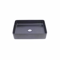 AQS Waskom Mono Opzet Model Rechthoek 50x35x14.5 cm Mat Zwart