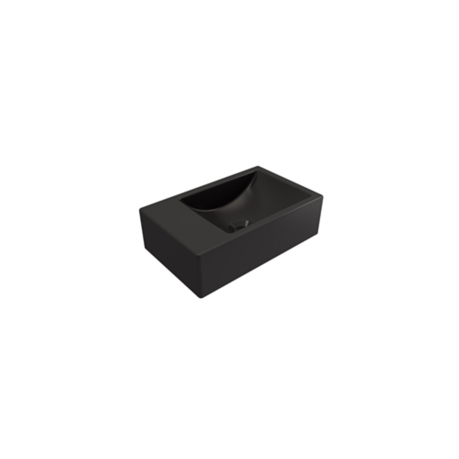 Plieger Fontein Houston 37x23x11 cm Bak Rechts Zonder Kraangat Mat Zwart