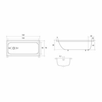 VM GO Isifix Ligbad 160x70cm Plaatstaal 40cm Diep Inclusief Potenstel