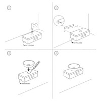 Waskom Differnz Dias 50x38x14cm Beton Lichtgrijs