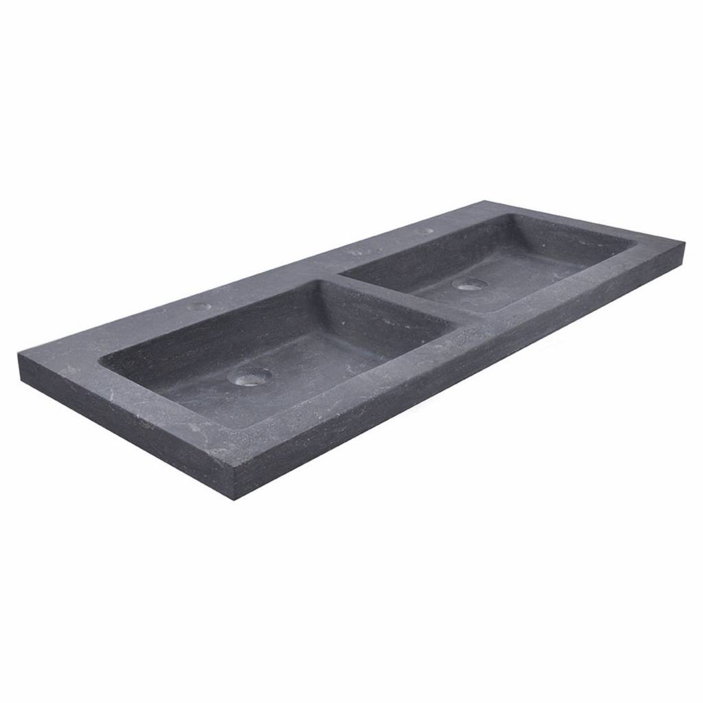 AQS Wastafel Dubbel Hardsteen 120x46x5 cm 2 Kraangaten Boss & Wessing