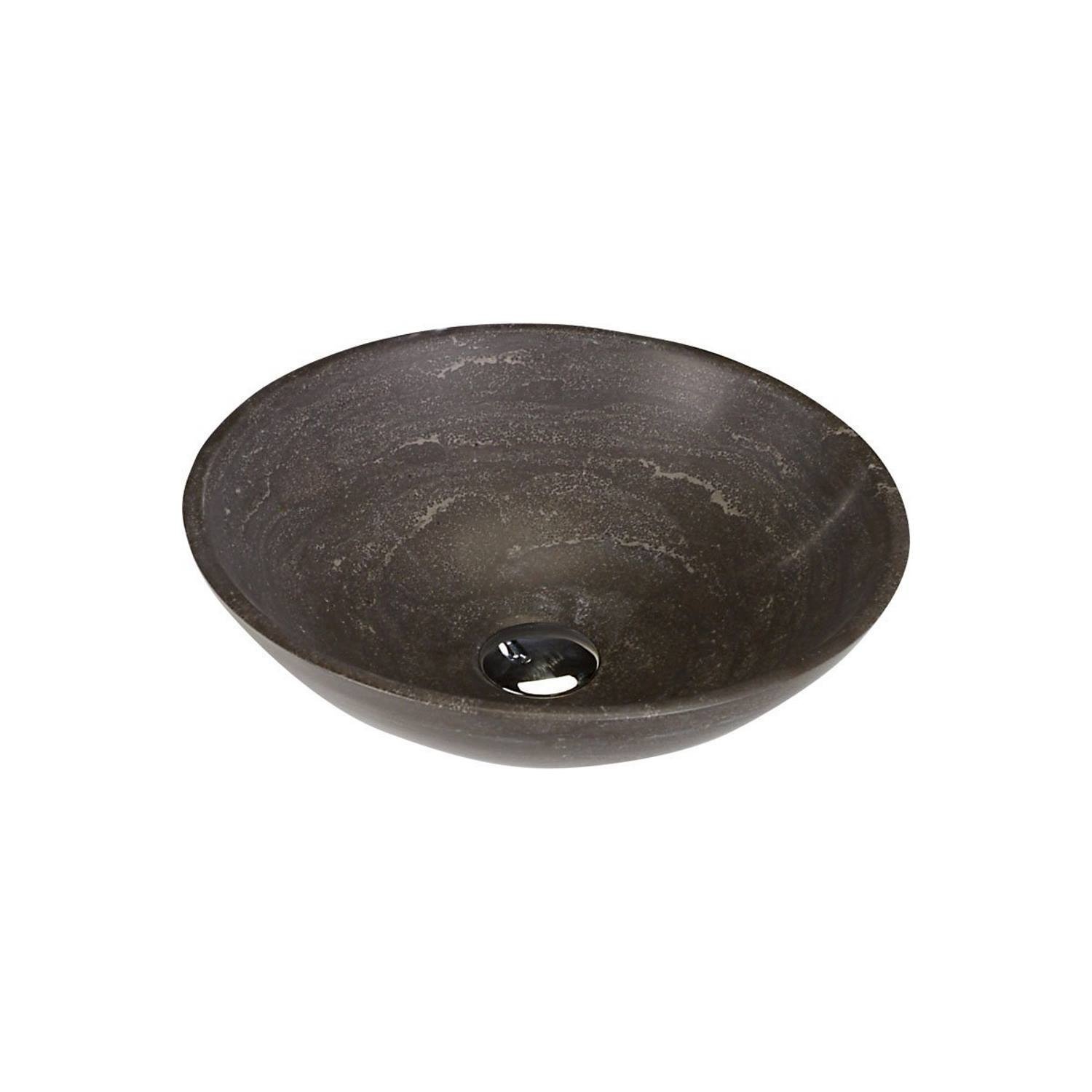 Waskom Sapho Blok Rond 40x12 cm Steen Mat Bruin Sapho