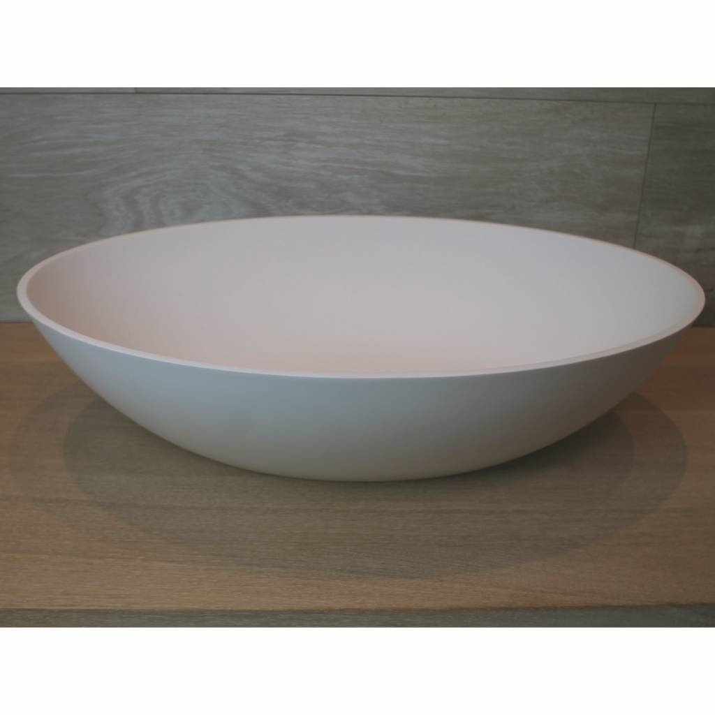 Waskom Luca Sanitair Ovaal 57x40x14 cm Mineral Stone 8 mm Dik Glans Wit Luca Sanitair