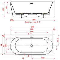 Ligbad Arcqua Santo Back To Wall 178x80 Acryl Glans Wit Rechts