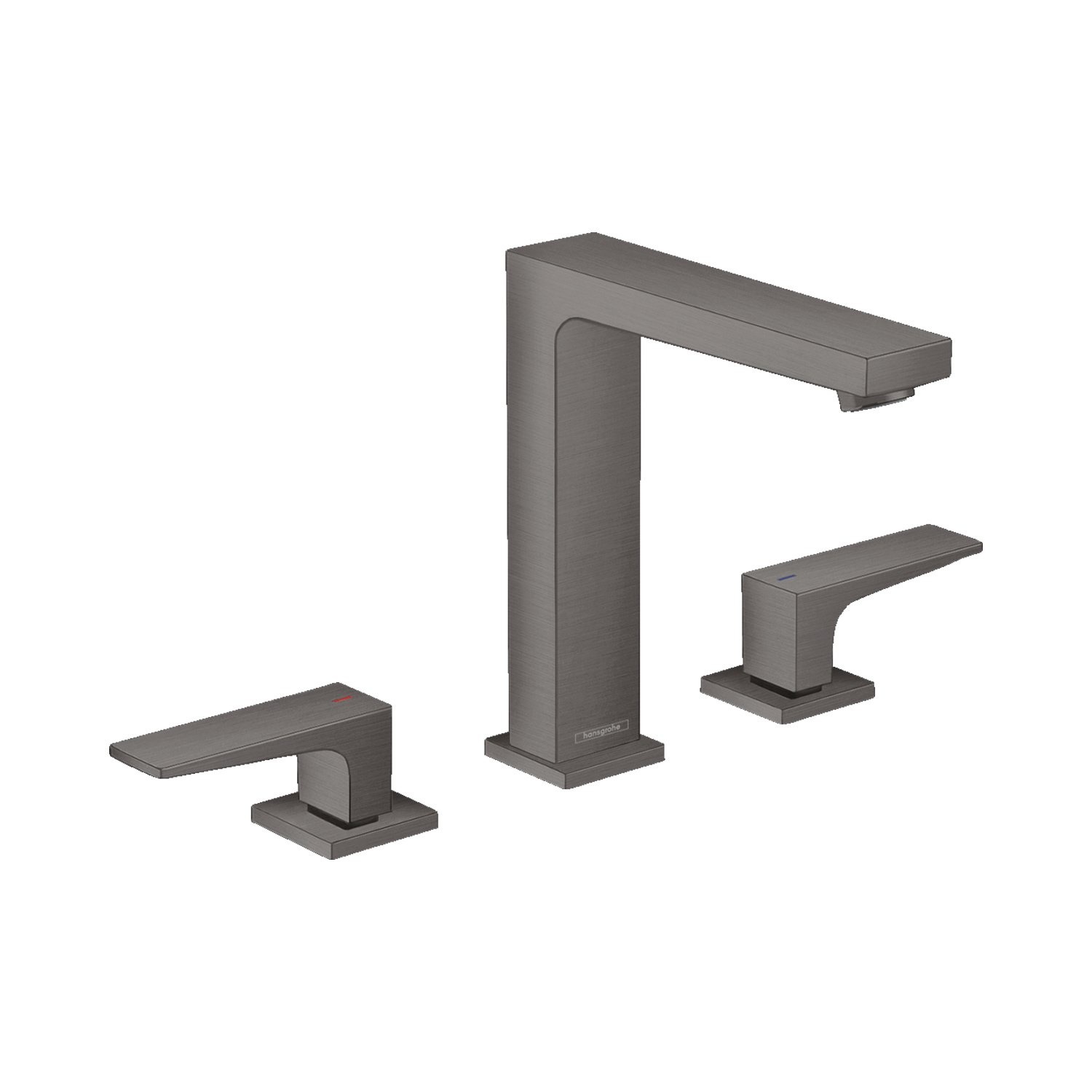 Hansgrohe Wastafelmengkraan Metropol 3-Gats 160 met Rechte Greep en Push-Open Afvoer Geborsteld Zwart Chroom