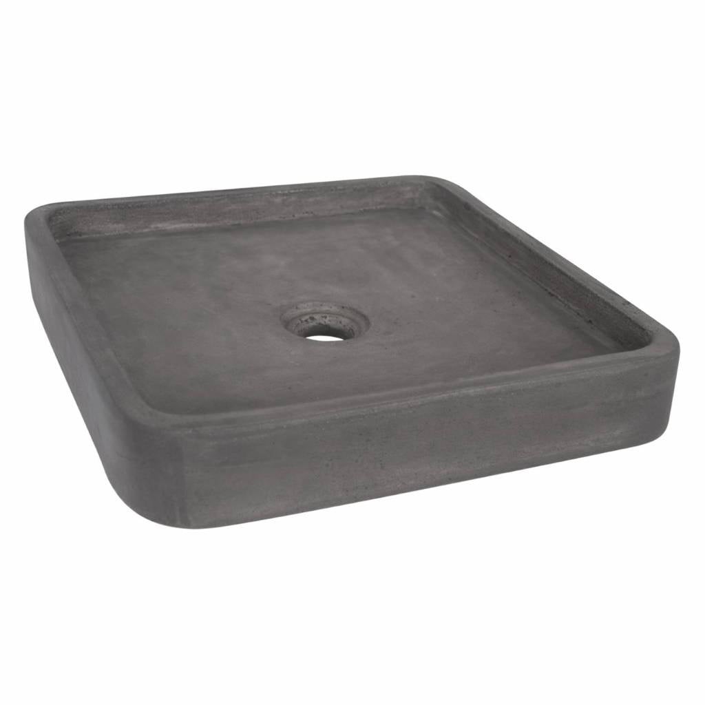 Opbouw Waskom Differnz Jura 40x40x7 cm Antraciet Beton Differnz