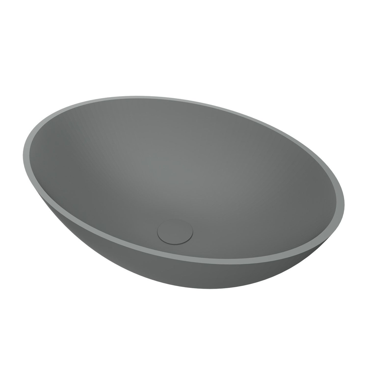 Waskom AQS Prince Cast Marble 49x34 cm Ovaal Mat Grijs Aquasplash