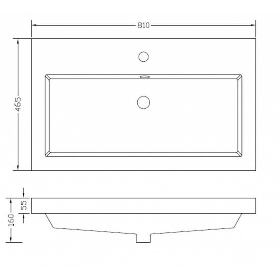 Wiesbaden Vision kunstmarmer wastafel 80x46 wit