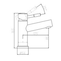 Wastafelmengkraan Sanilux Rond 16,5 cm RVS