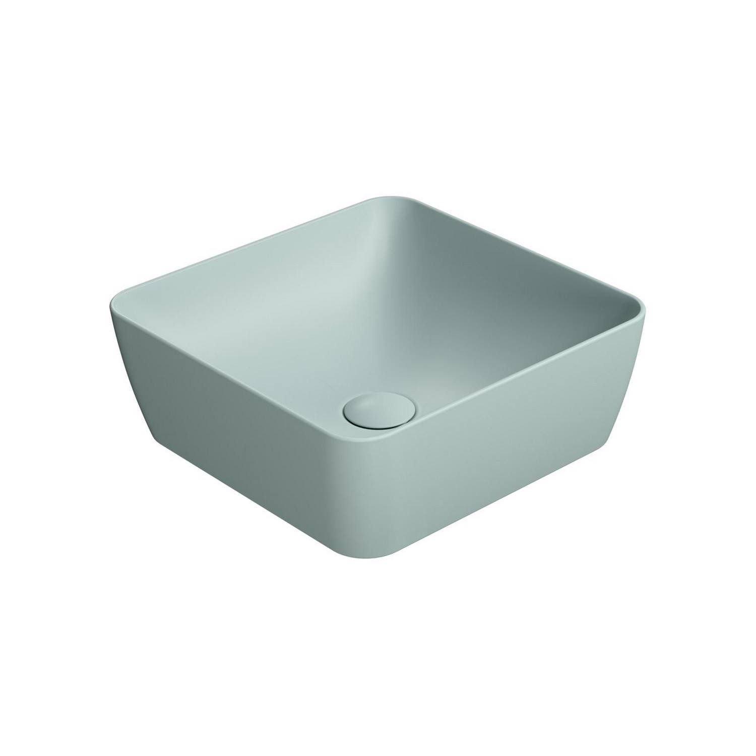 Waskom Sapho Sand Vierkant 38x14 cm Keramiek Mat Aqua Groen Sapho