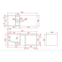 Fontein Wiesbaden Julia 54x20x20cm met Nis Solid Surface Mat Zwart