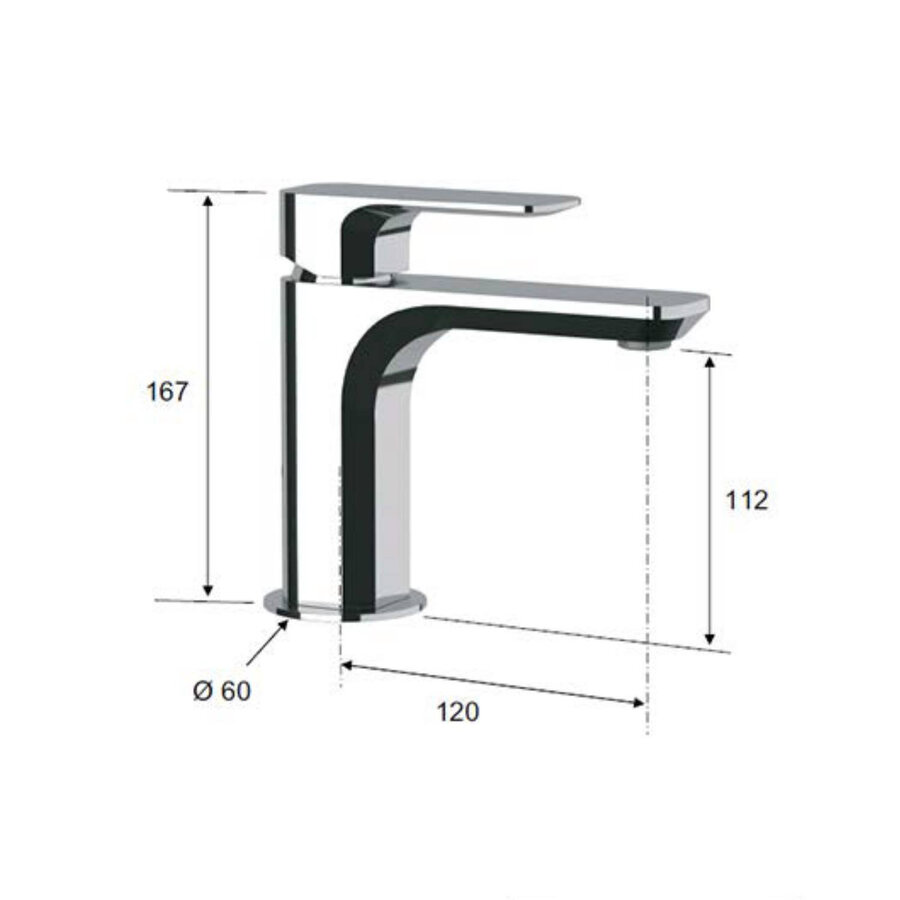 Wastafelmengkraan Sapho Spy 1-hendel Recht 16.7 cm Mat Wit