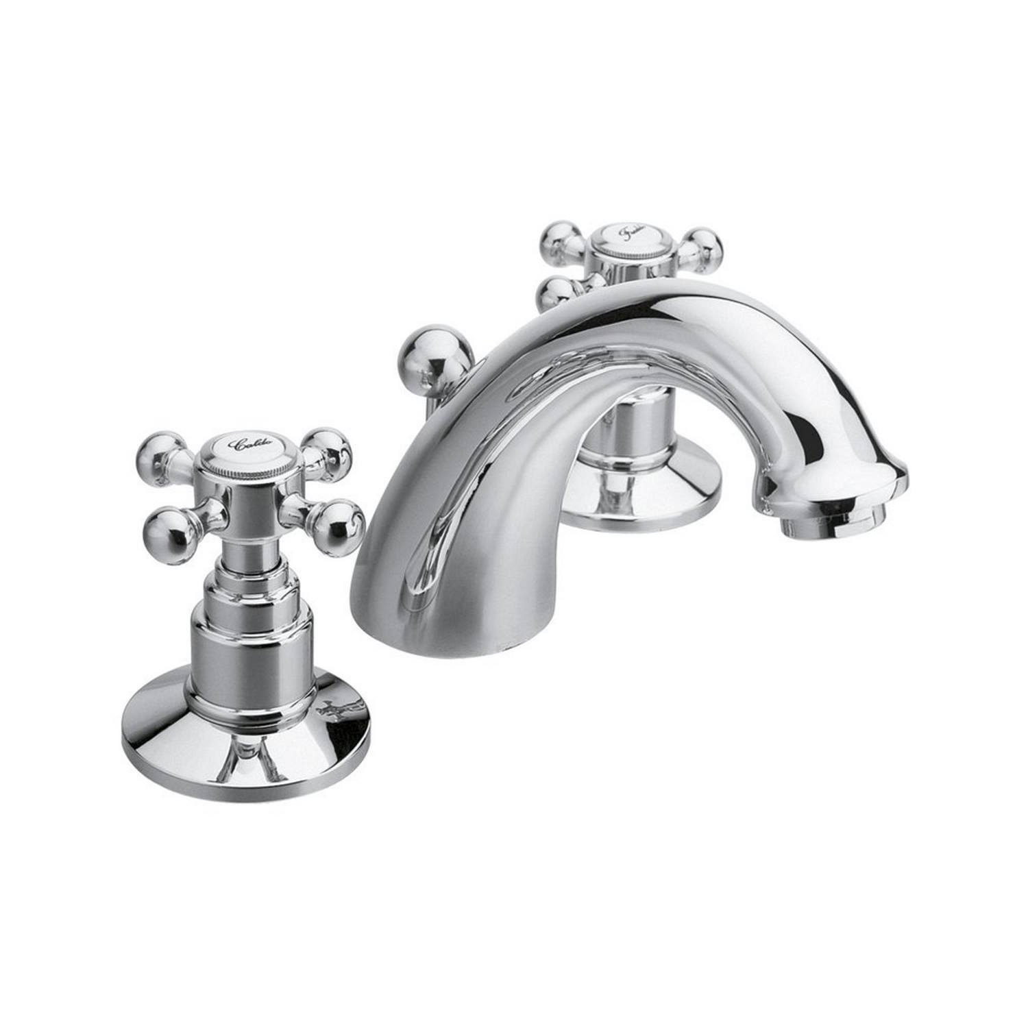 Wastafelmengkraan 3-gats Sapho Antea 2-knop Uitloop Gebogen 8.5 cm Chroom Sapho