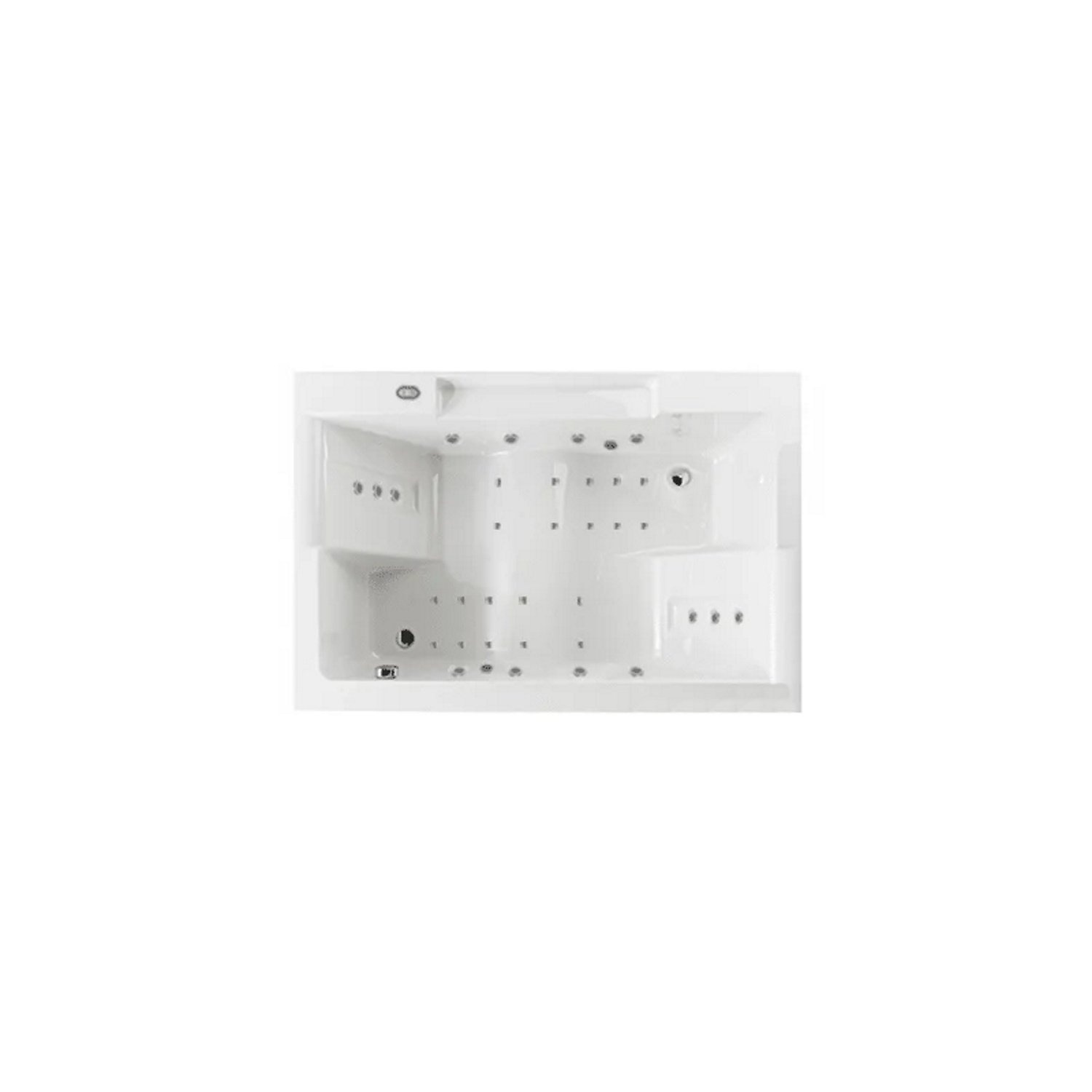 Whirlpool Sanindusa Twospace 180x120 cm met Hydropomp Blower en Nablaasfunctie Pushbutton Glans Wit Sanindusa