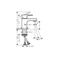 Wastafelmengkraan HansGrohe Vernis Shape Eengreeps 70 Zinc Zonder Afvoer Chroom