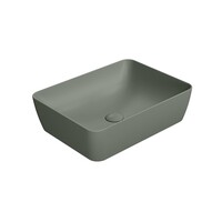 Waskom Sapho Sand Rechthoek 50x38x14 cm Keramiek Mat Legergroen