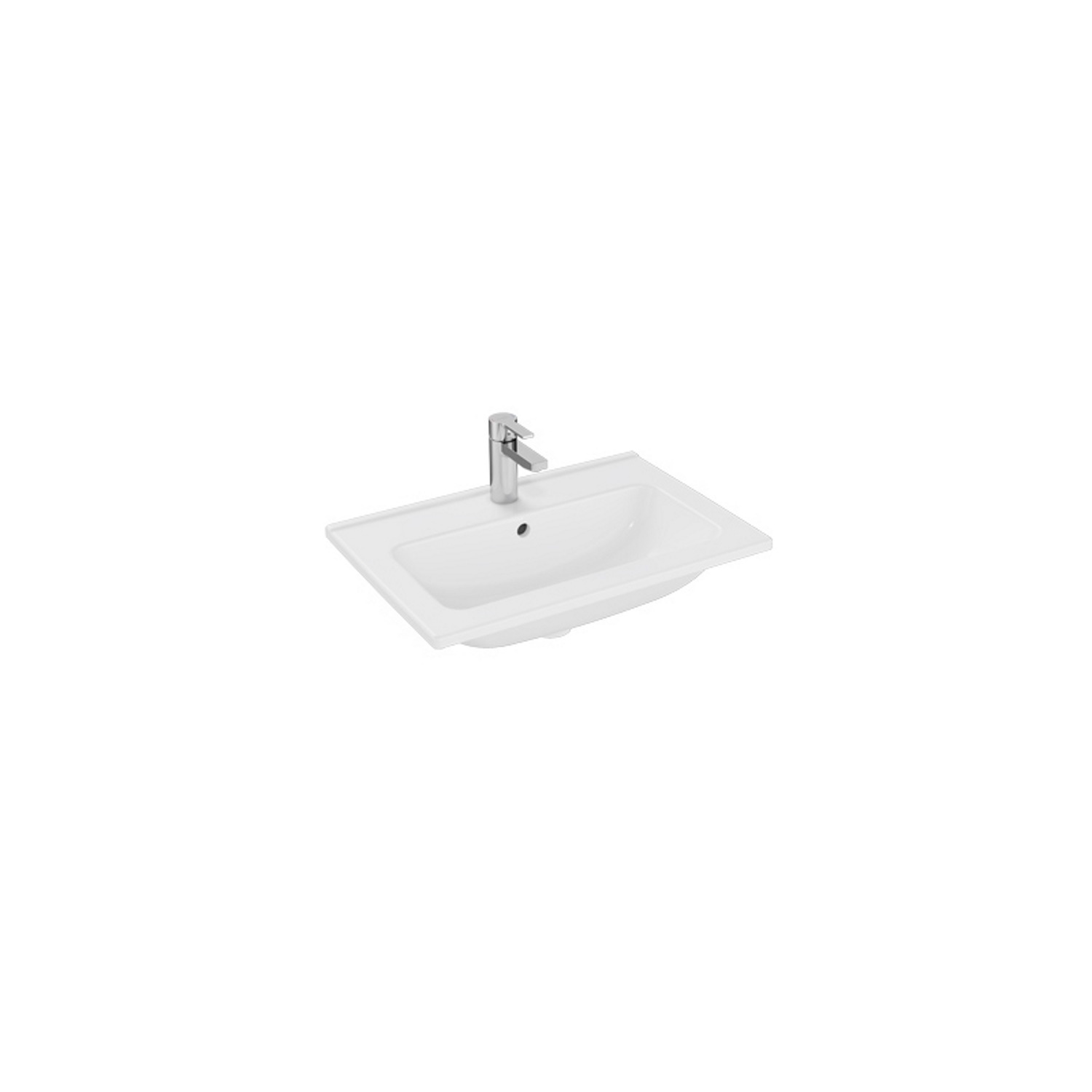 Plieger Wastafel Vitra Mia 1 Kraangat 40x60 cm Met Overloop Rechthoek Wit