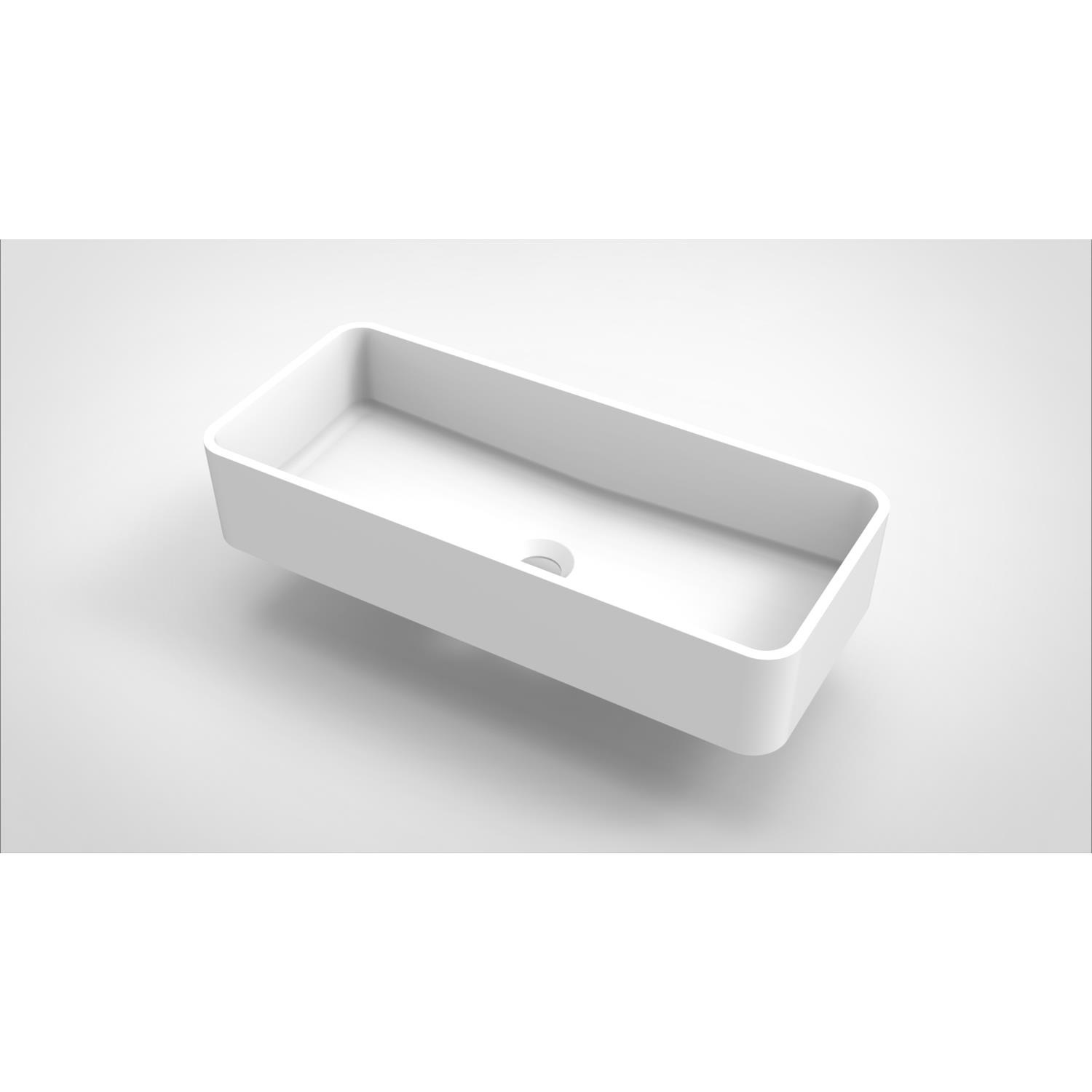 Opbouw Waskom Arcqua Case Rechthoek 60x26 cm Mat Wit Arcqua