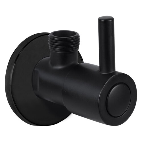 Hoekstopkraan Differnz Met Rozet 1/2x3/8 mm Mat Zwart 