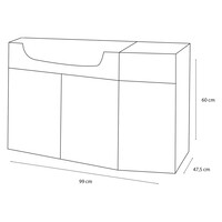 Onderkast Differnz Fabulous 100cm Hoekmodel Links Wit