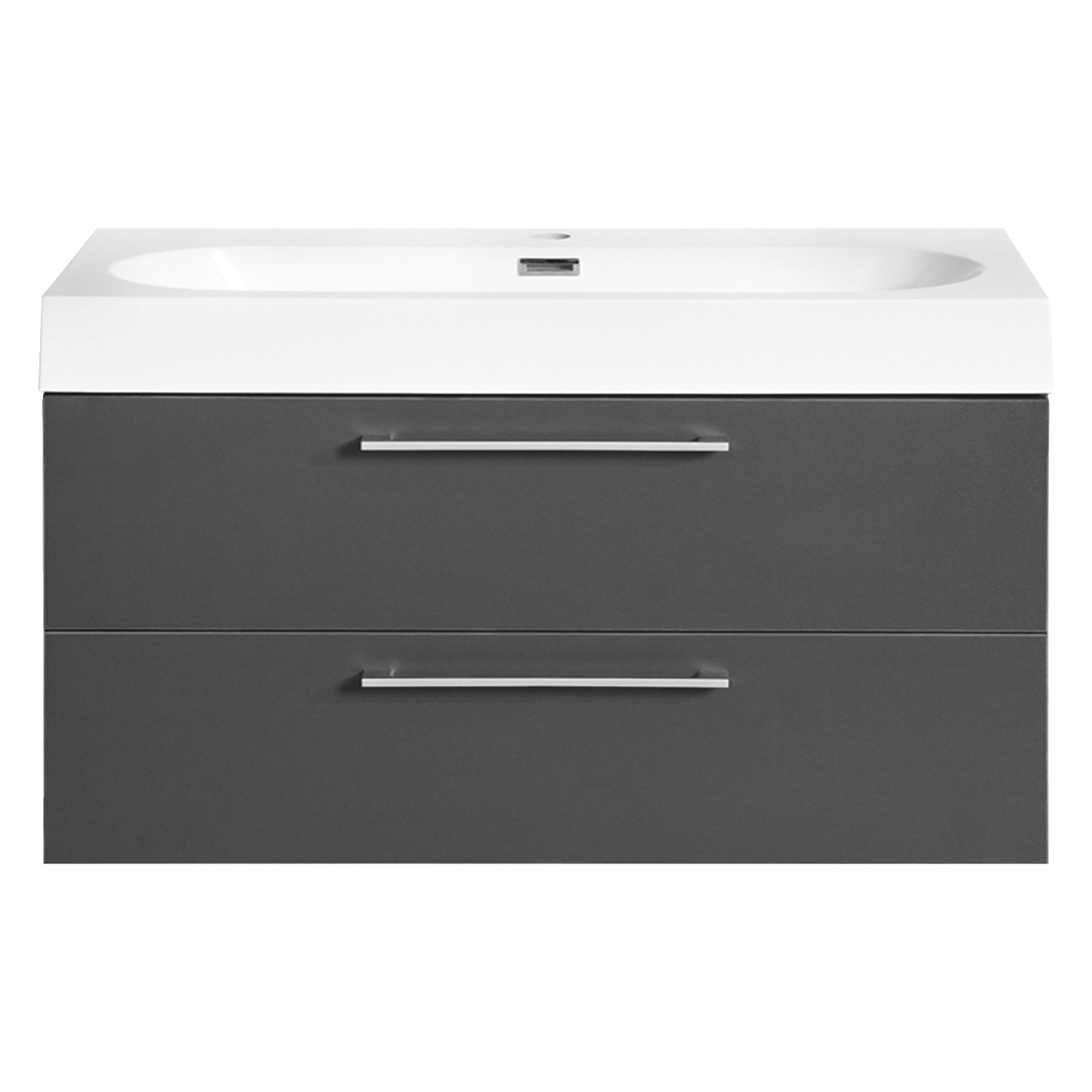 Badkamermeubelset Differnz Somero Met Keramiek Wastafel 80 cm Antraciet Differnz