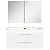 Badkamermeubelset Differnz Somero Met Keramiek Wastafel 100 cm Hoogglans Wit (Inc. Spiegelkast)
