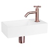 Differnz Fonteinset Differnz Solid Solid Surface 36x18.5x9 cm Wit Met Gebogen Kruis Kraan Rood Koper