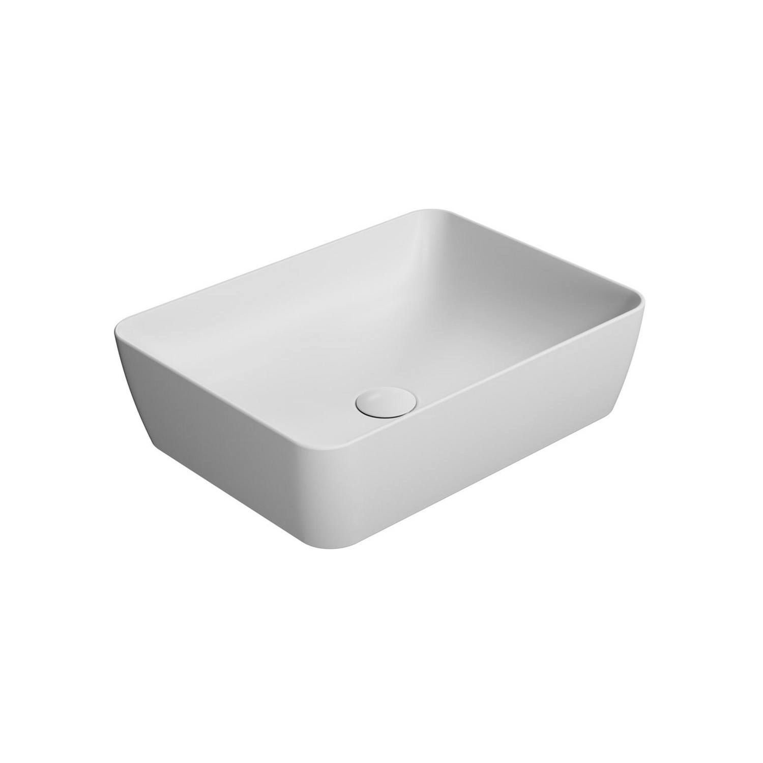 Waskom Sapho Sand Rechthoek 50x38x14 cm Keramiek Mat Wit Sapho