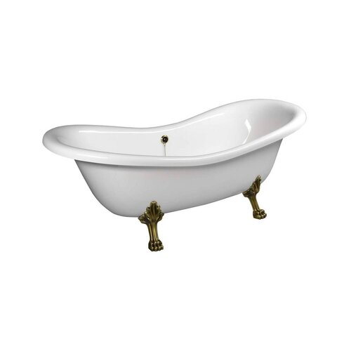 Vrijstaand Bad Sapho Charleston 188x80x71 cm Wit met Leeuwenpoten Brons 