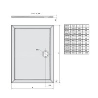 Douchebak Marmer Sapho Karia 110x90x4 cm Rechthoek Wit