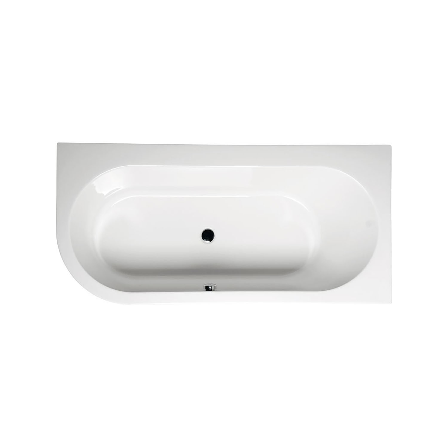 Ligbad Polysan Astra Slim Inbouw 165x80x48 cm Asymmetrisch Rechts Wit Polysan
