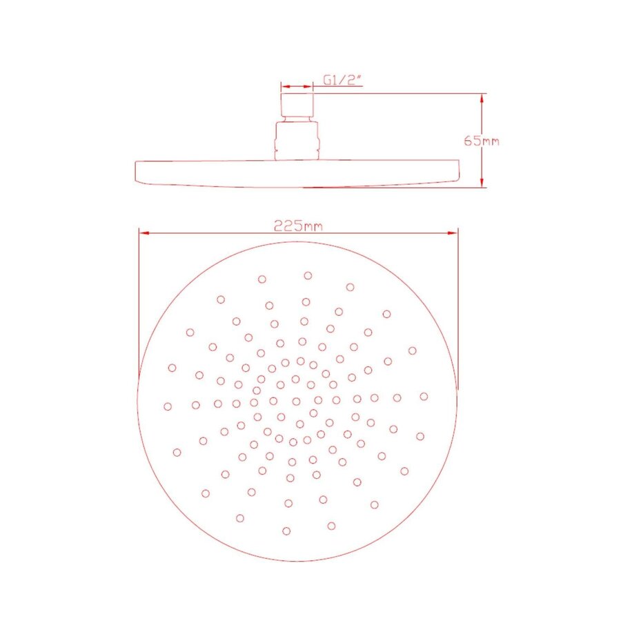Regendouchekop Sapho Rond 22.5 cm Chroom