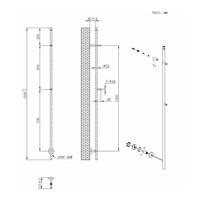 Elektrische Staafhanddoekradiator BWS Cyrus 60 Watt 150 cm Mat Zwart